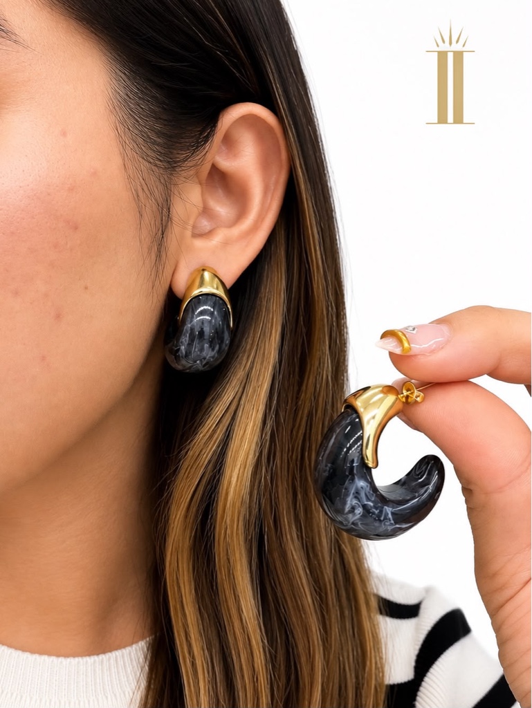 Aretes anacarados negro