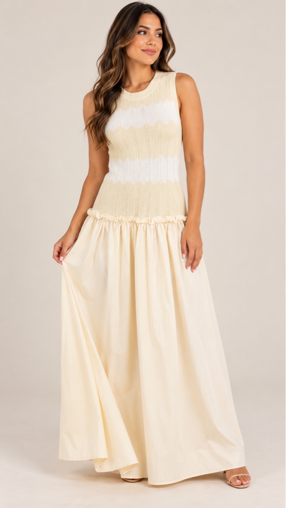 Vestido longo bege P/M