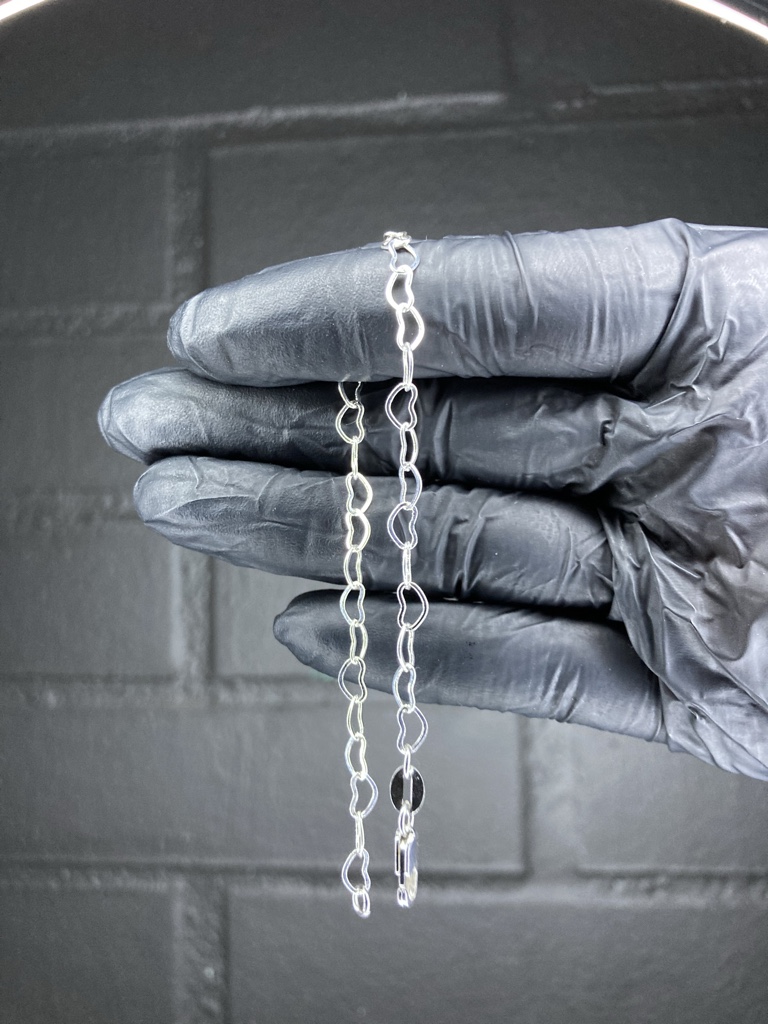 Pulsera eslabones en forma de corazón