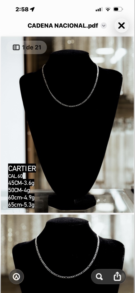 Cartier cadena 60cm/4.9gr(Pago en efectivo 💵💵)