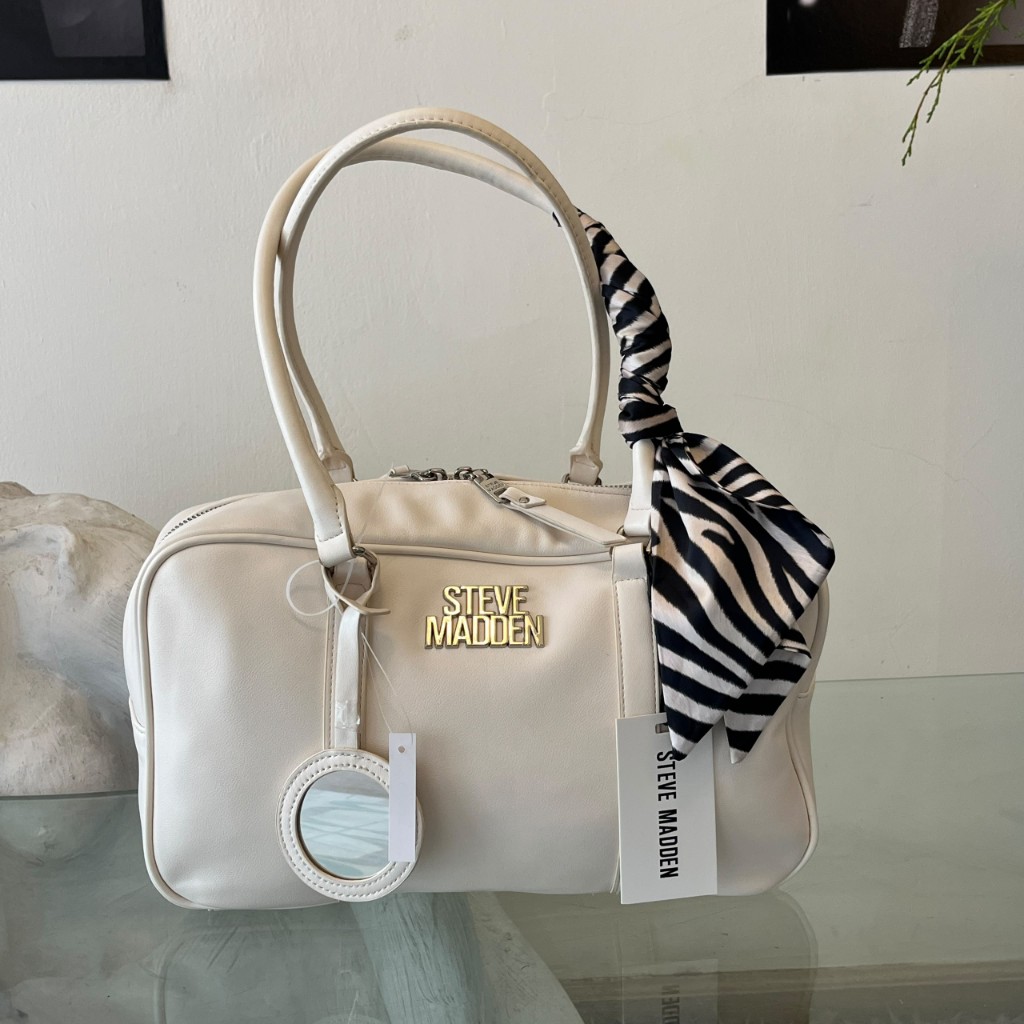 Cartera de Hombro Steve Madden Crema