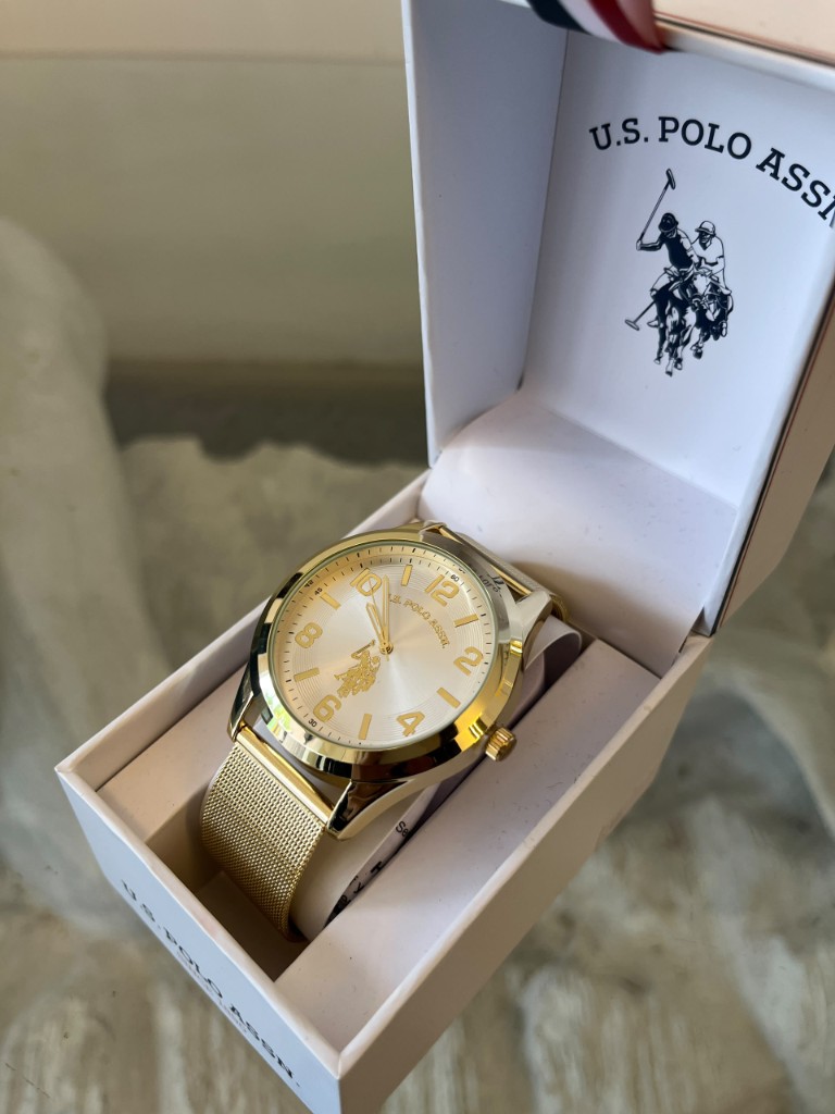 Reloj UsPolo Correa Metal Dorado