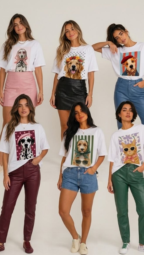T-shirt estampado animales fashionistas
