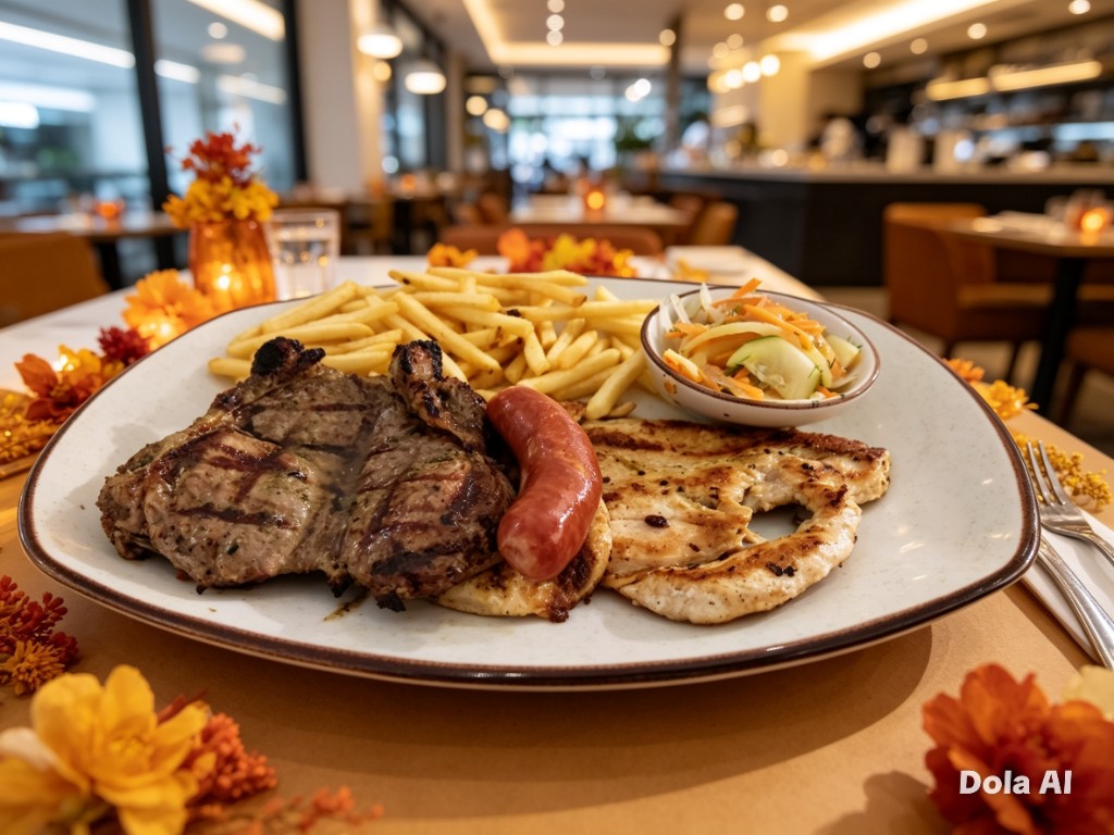 Parrillada de res, pollo y chorizo opción 1