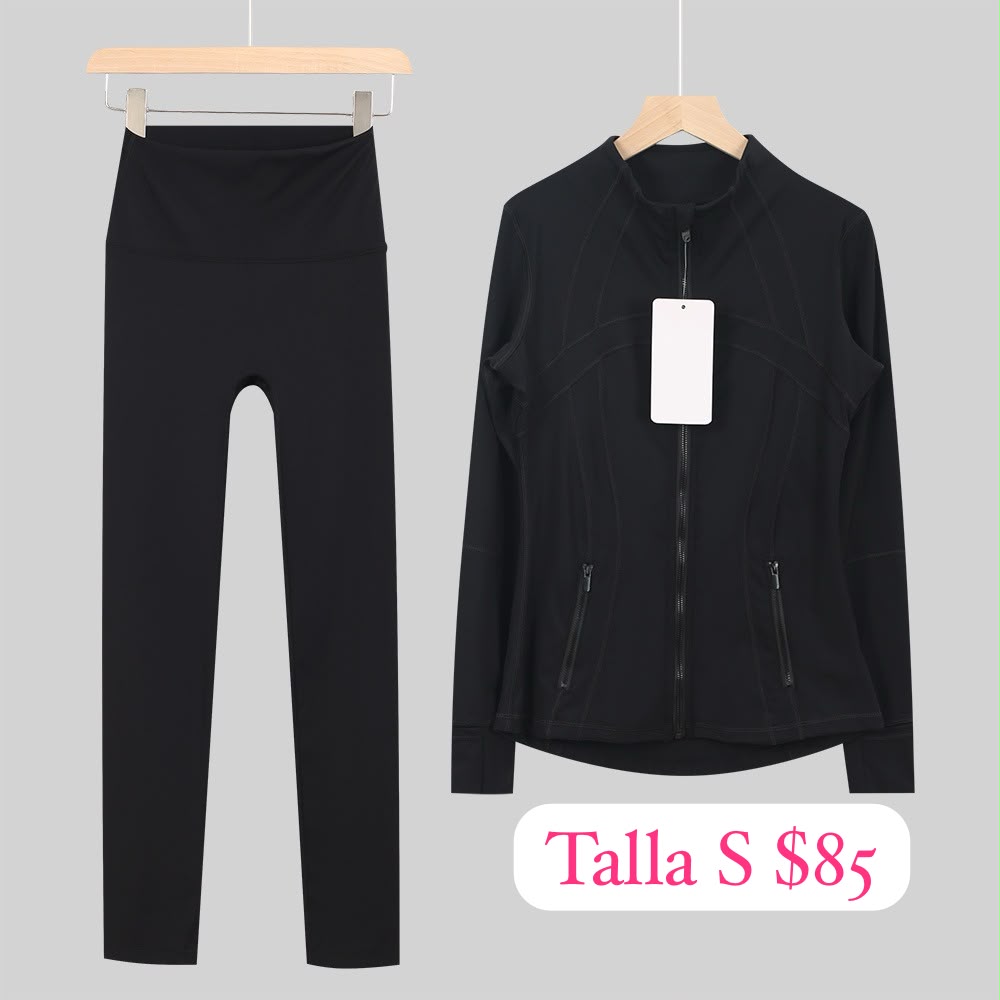 Conjunto deportivo negro Lululemon talla S
