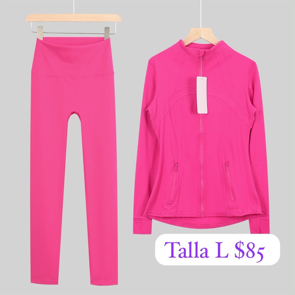 Conjunto deportivo rosa Lululemon talla L