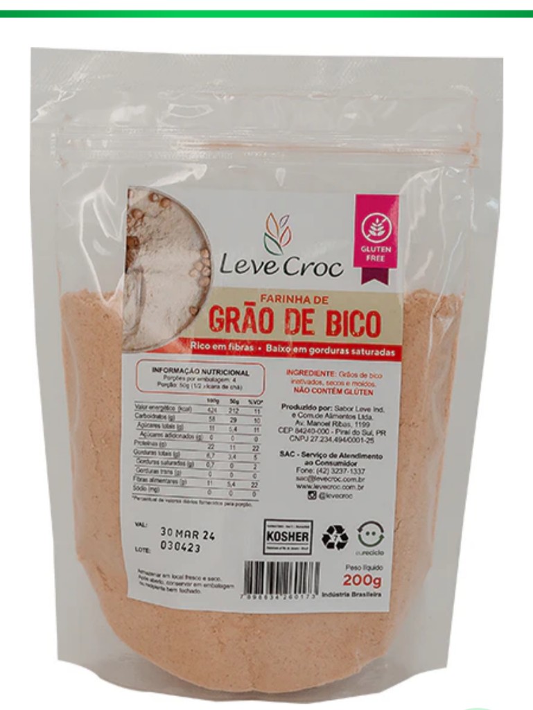 Farinha grão de bico sem glúten 200g