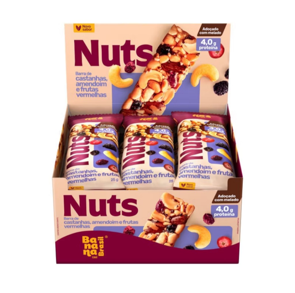 NUTS barra cast/amêndoas/frutas vermelhas sem glúten