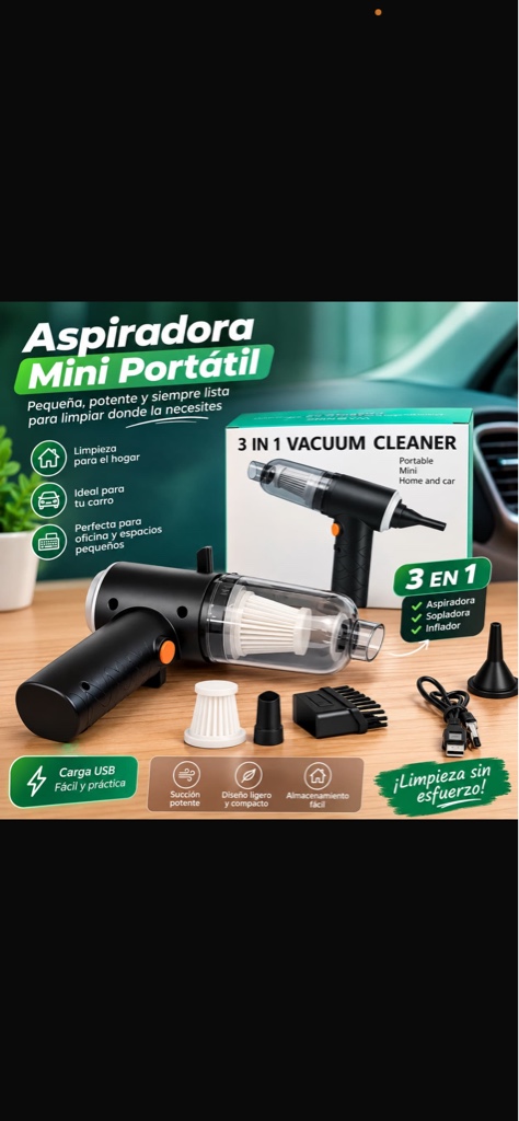 Mini aspiradora portátil 3en1