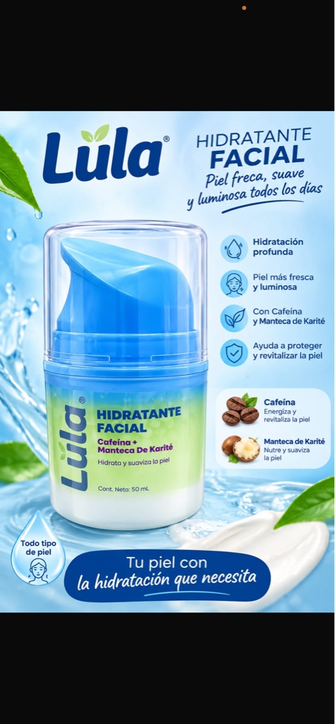 Hidratante facial cafeína  Lula