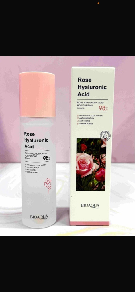 Tónico facial Bioaqua rosa y ácido hialuronico