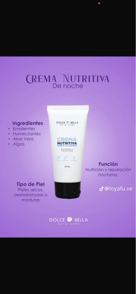 Crema nutritiva noche Dolce Bella