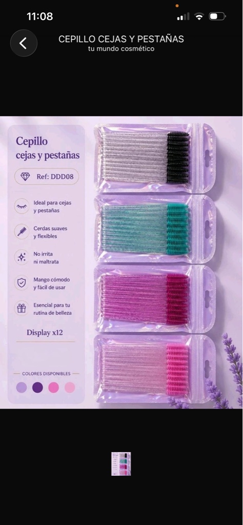 Cepillo para cejas y pestañas x50