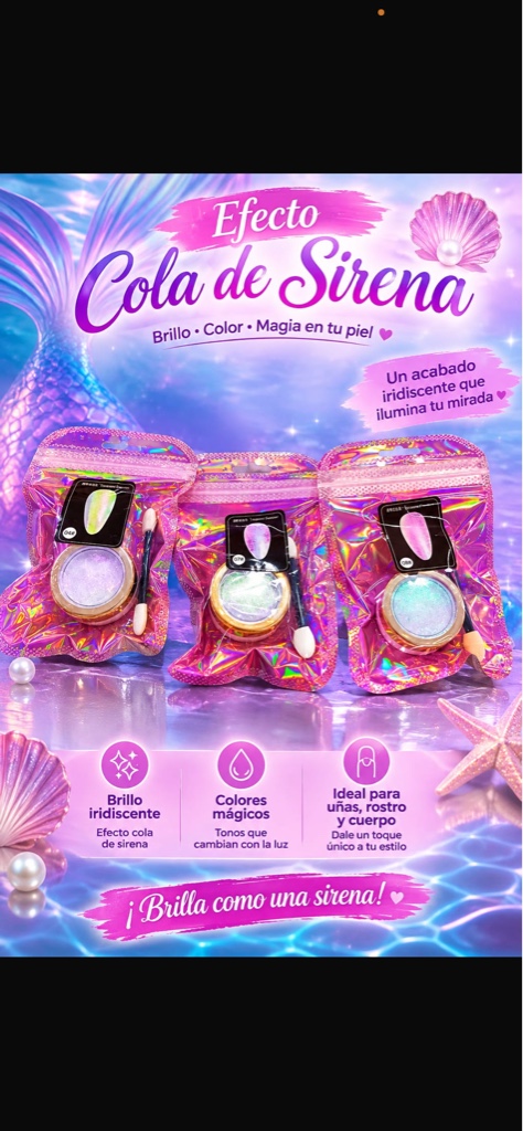 Efecto cola de sirena uñas