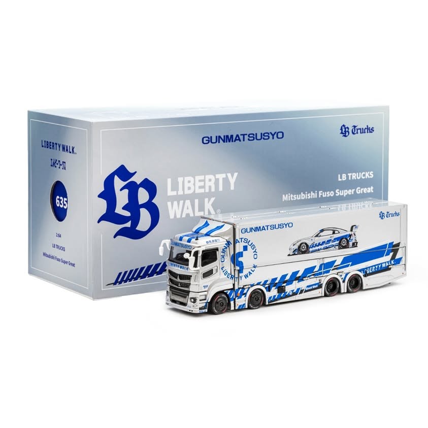 LB Trucks Liberty Walk Mitsubishi Fuso Super Great blanco