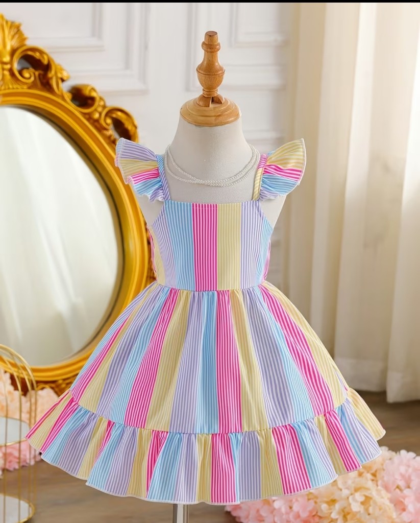 Vestido infantil rayas pastel