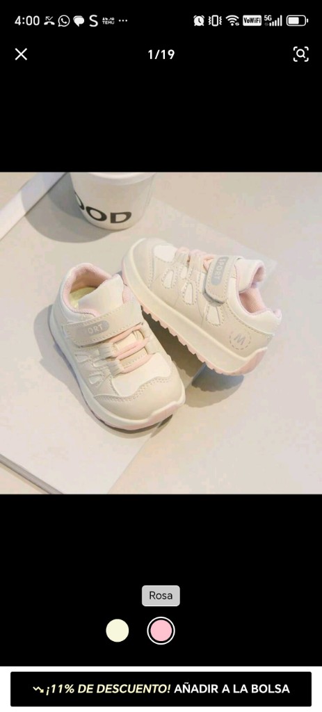 Zapatilla rosas infantiles