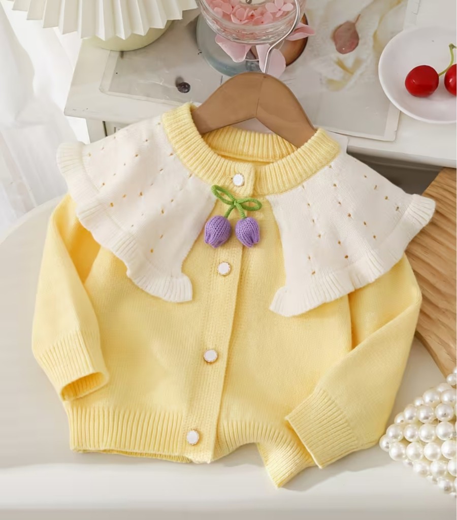 Cárdigan amarillo para niña