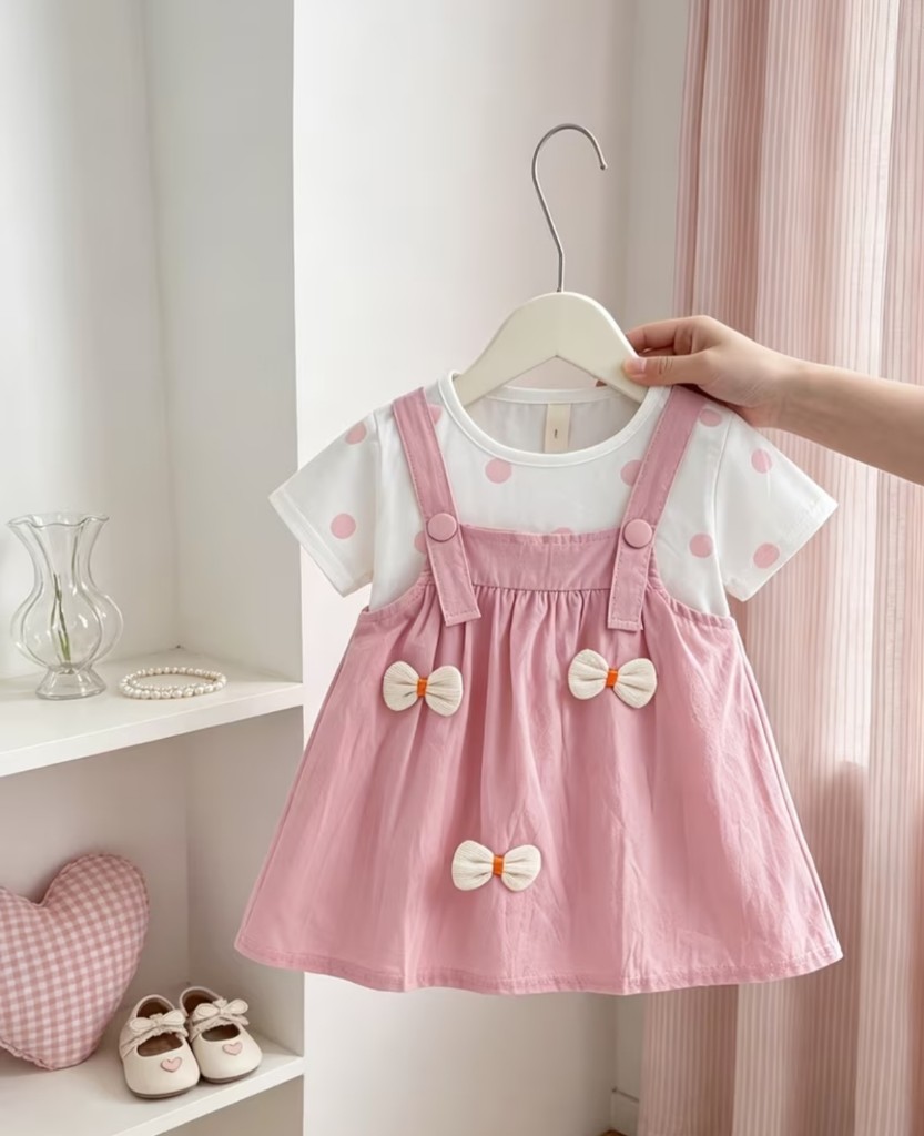 Vestido rosa con polo