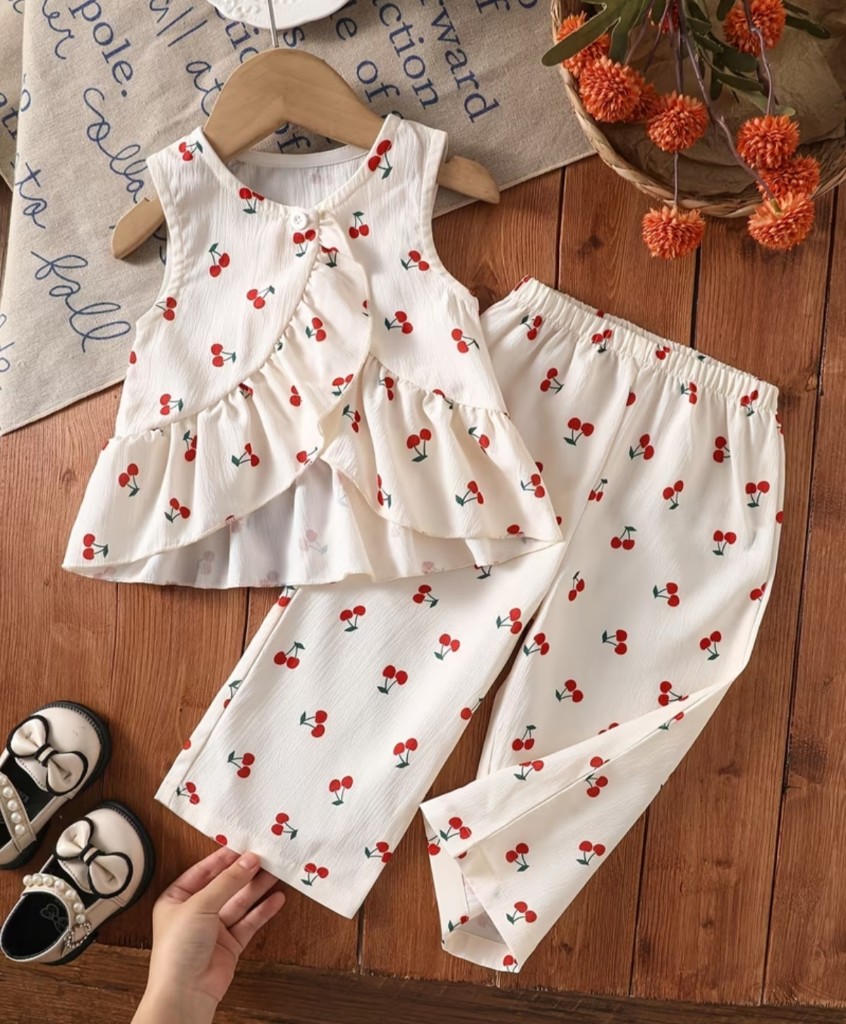 Conjunto cerezas blanco