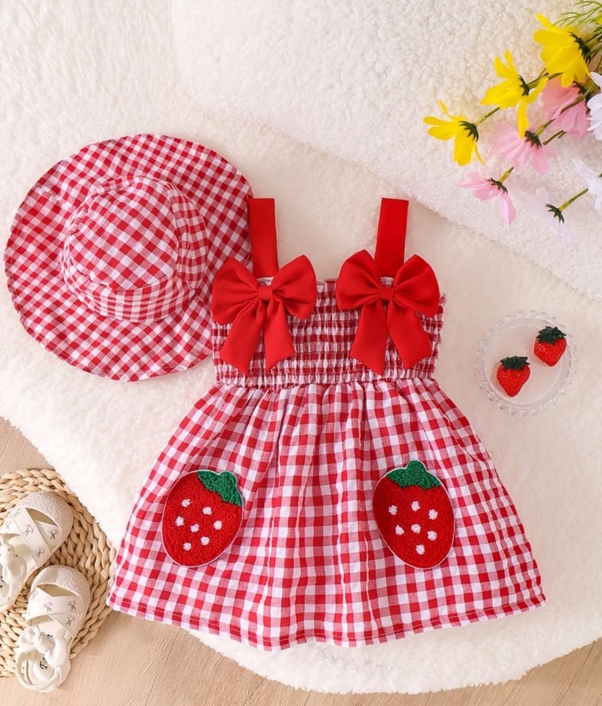 Vestido rojo cuadros