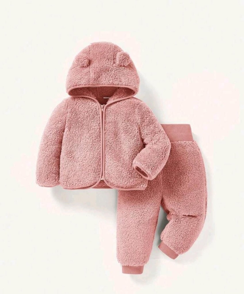 Conjunto rosa peluche bebe