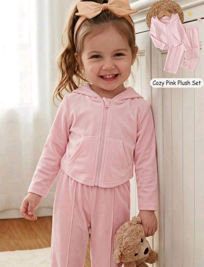 Conjunto rosa plush infantil