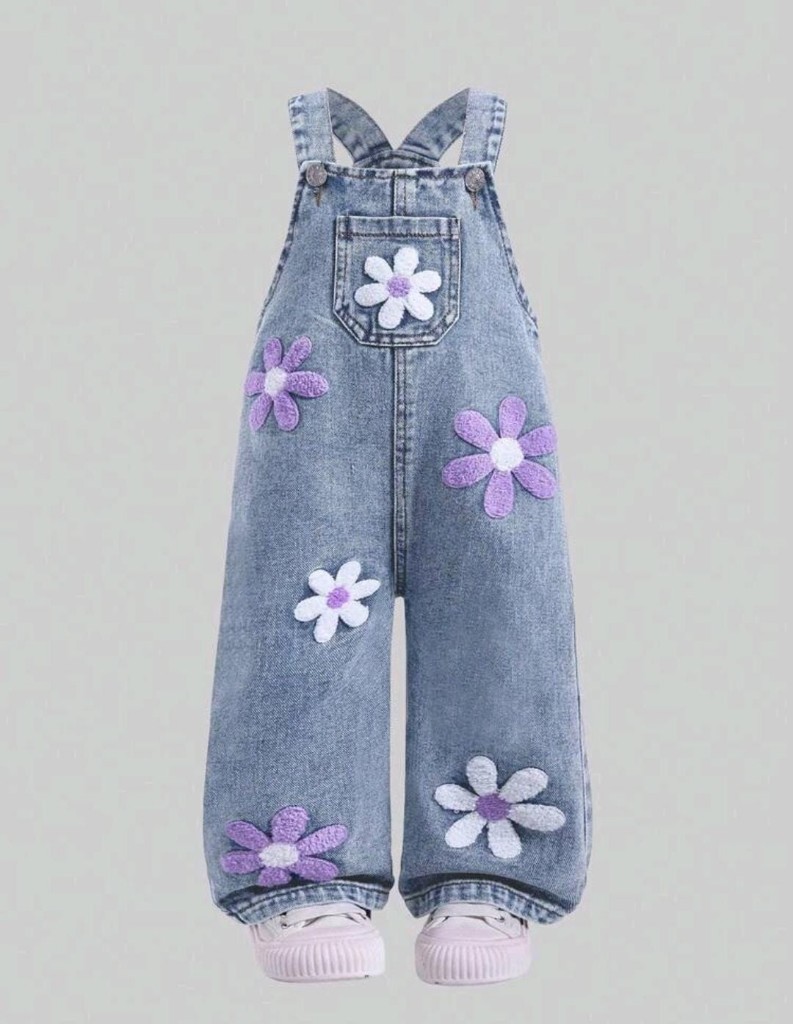Overol denim floral