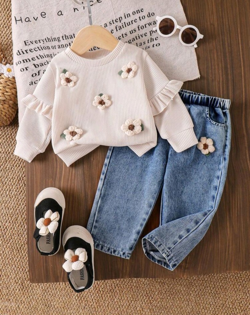 Conjunto jean floral
