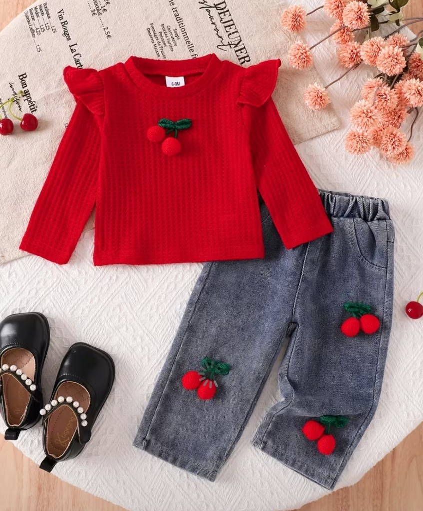 Conjunto rojo cereza infantil