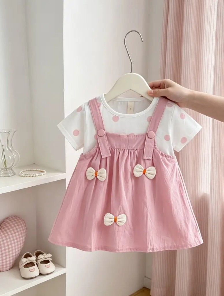 Vestido rosa con polo ligero