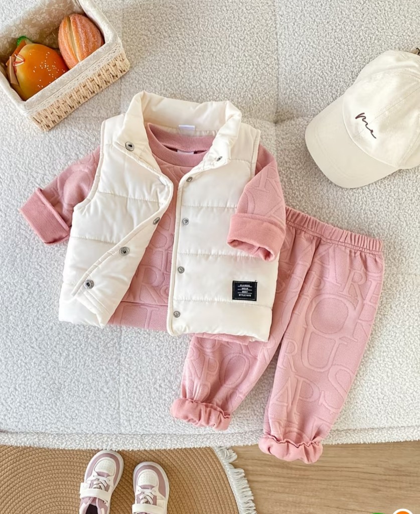 Conjunto rosa 3 piezas infantil