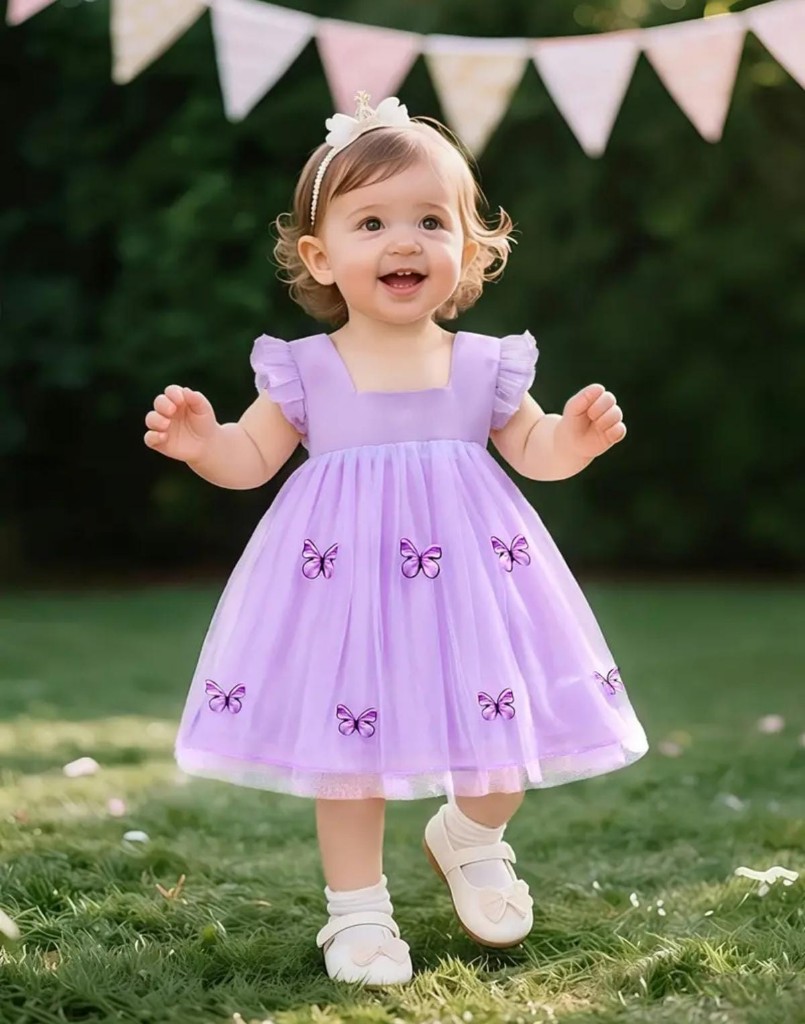Vestido lila mariposas