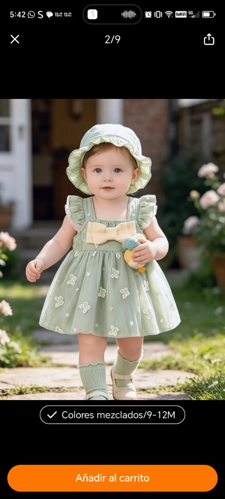 Vestido verde bebe