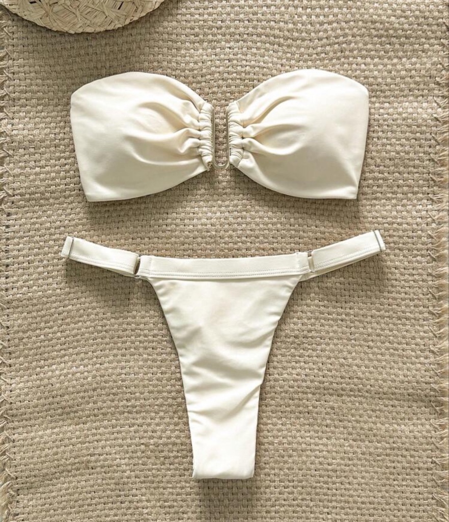 Bikini blanco strapless