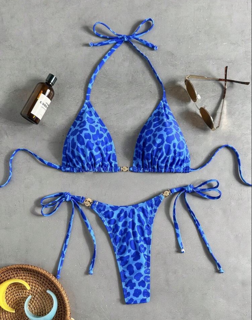 Bikini azul estampado
