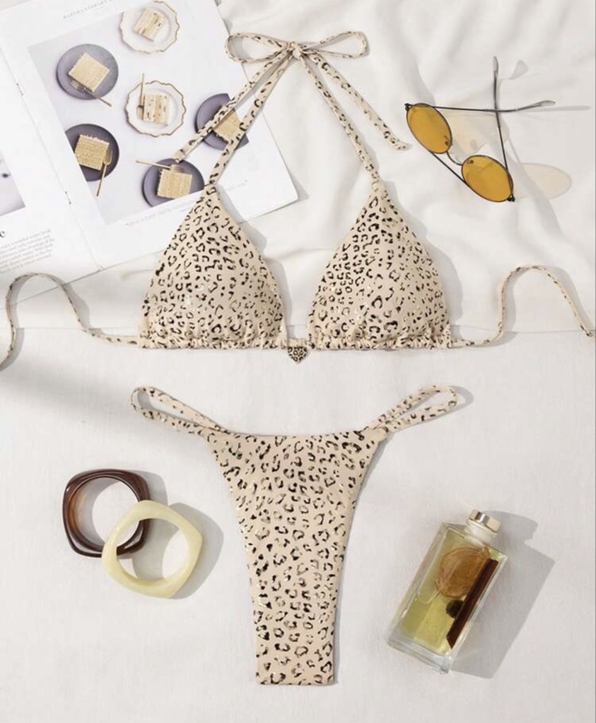 Bikini leopardo beige