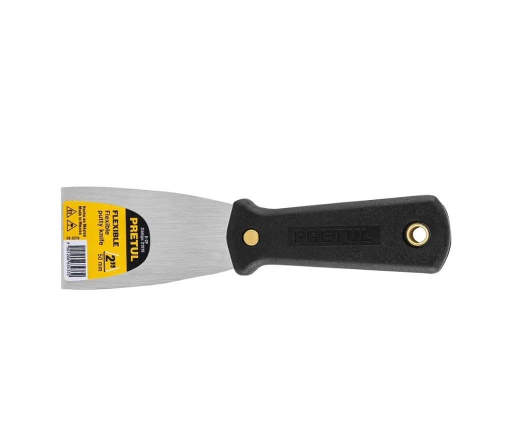 ESPÁTULA FLEXIBLE 2"" CON MANGO DE PLÁSTICO, PRETUL"