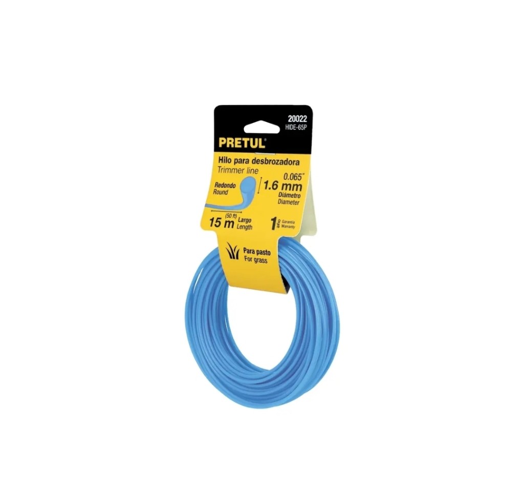 HILO REDONDO, PARA DESBROZADORA, 1.6MM X15M, TARJETA, PRETUL