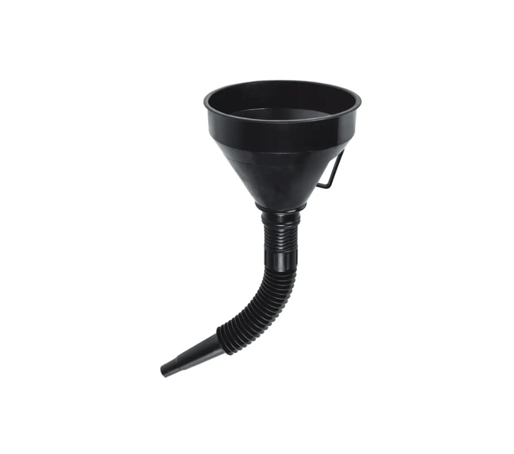 EMBUDO PLÁSTICO 500 ML, CUELLO FLEXIBLE CON FILTRO, TRUPER