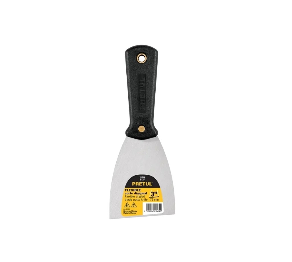 ESPÁTULA FLEXIBLE 3"" CON MANGO DE PLÁSTICO, PRETUL"