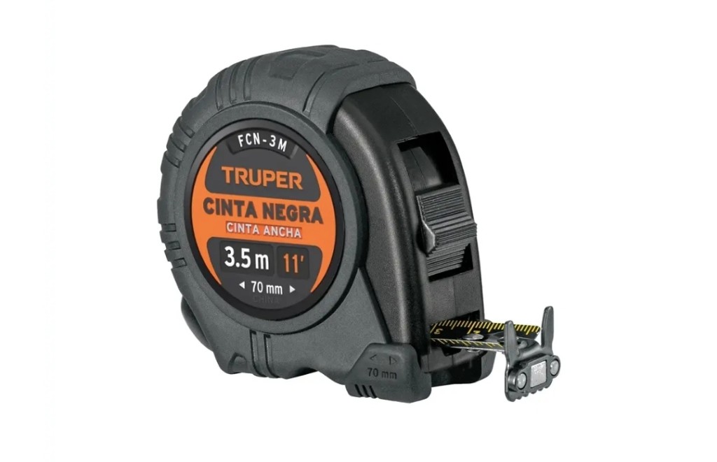 FLEXÓMETRO CONTRA IMPACTOS 3 M, CINTA NEGRA 13 MM, TRUPER