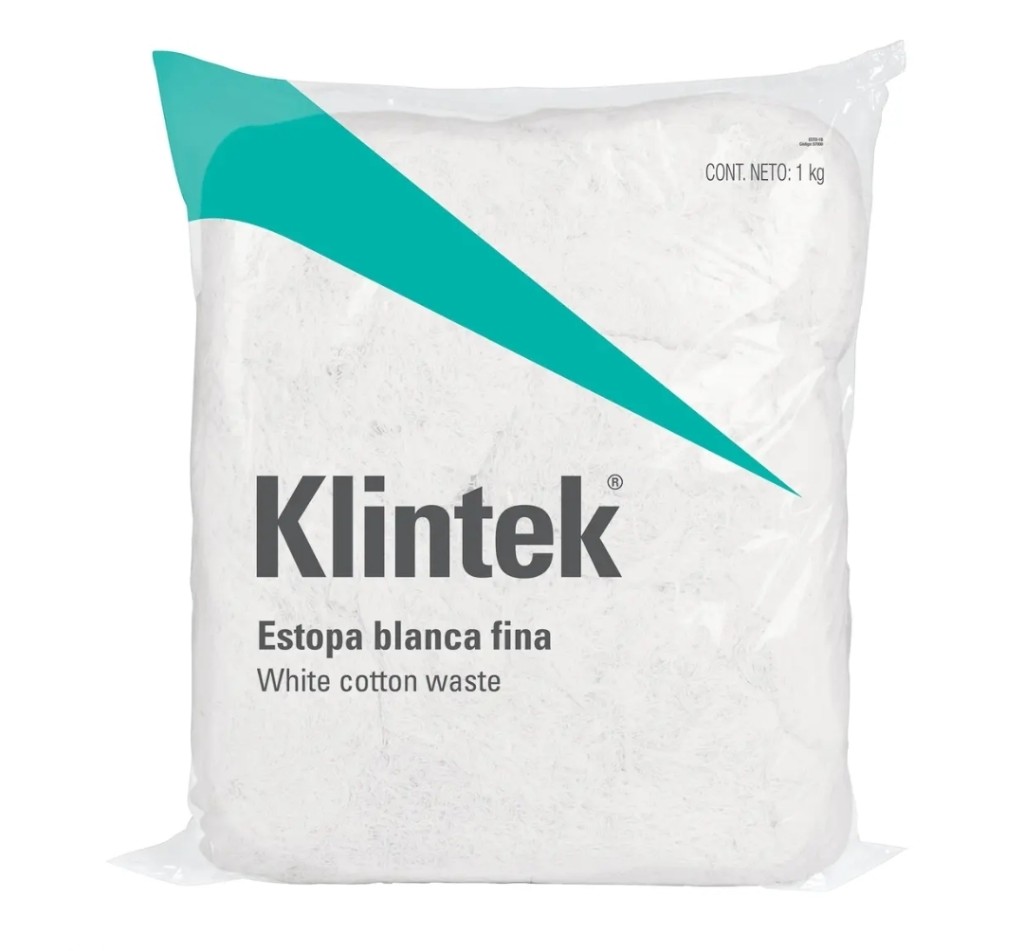 ESTOPA 80% ALGODÓN, COLOR BLANCA, 1 KG