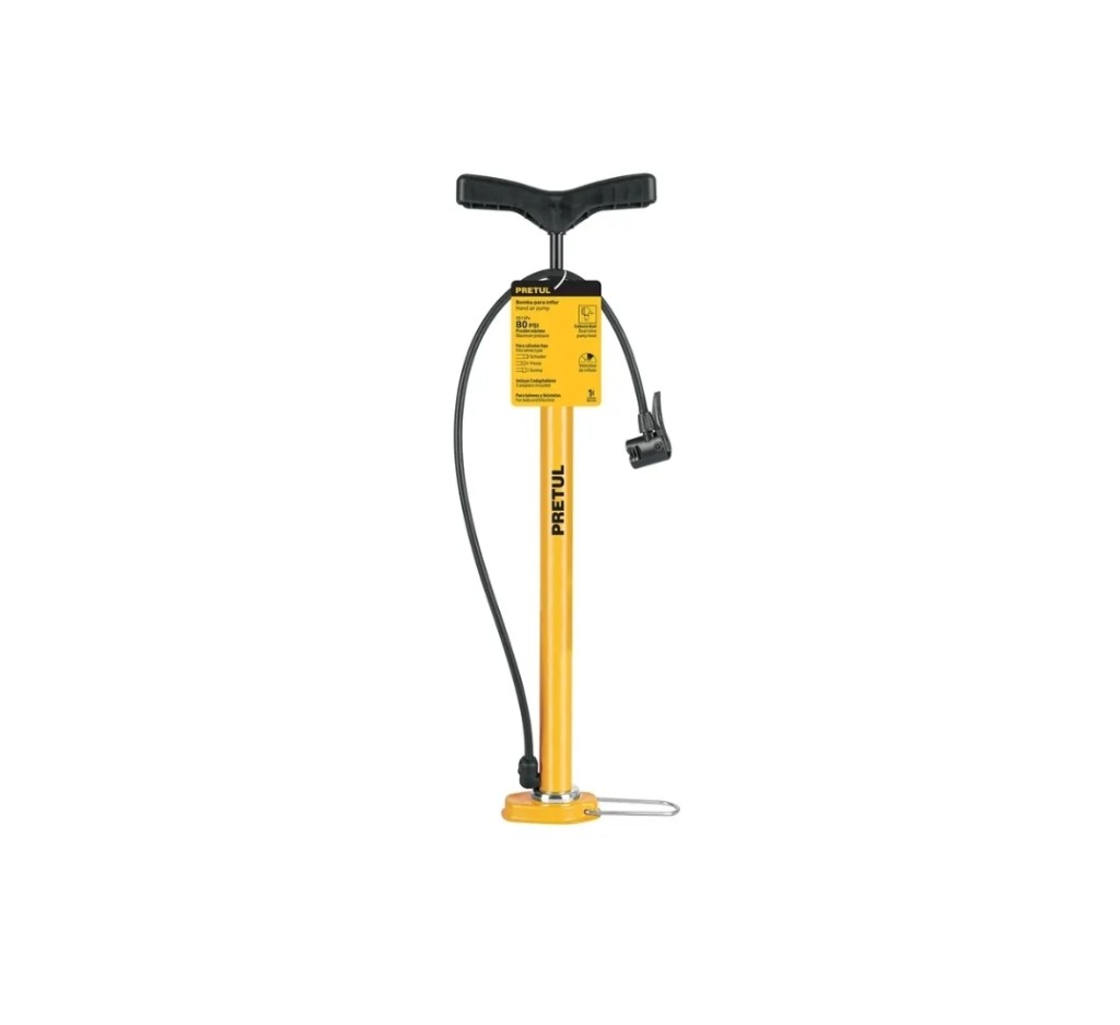 BOMBA MANUAL PARA INFLAR, 80 PSI, PRETUL