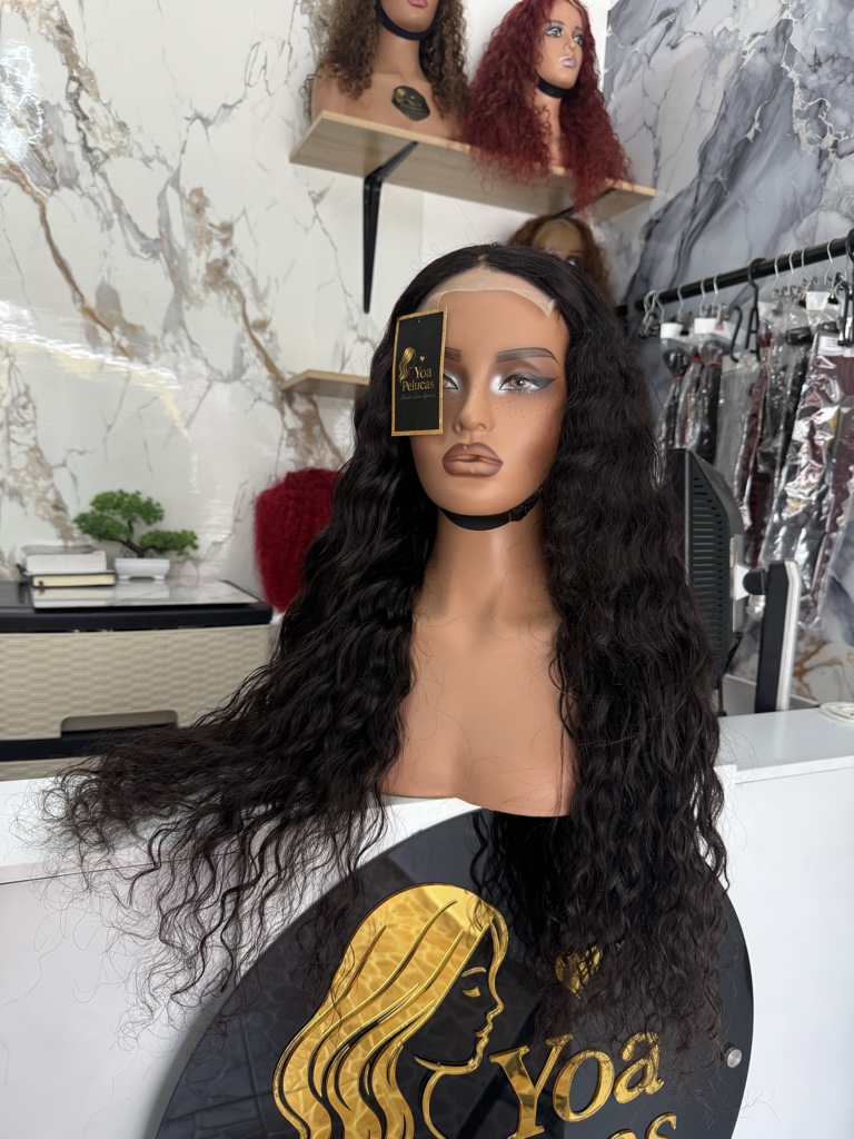 Peluca Humana Negra 350g F-5x5 #30  Rizada