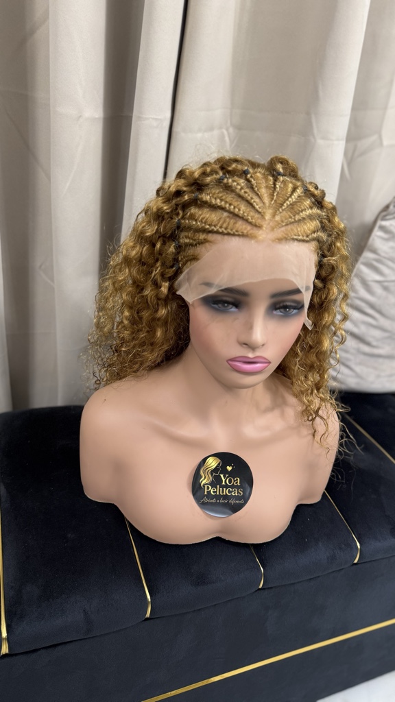 Peluca humana 18 pulgadas frontal 13x4 rubio