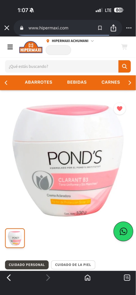 Ponds Aclarante B3 Factor solar