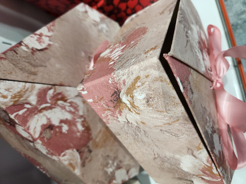 567-Caixa Coração aberto rosa