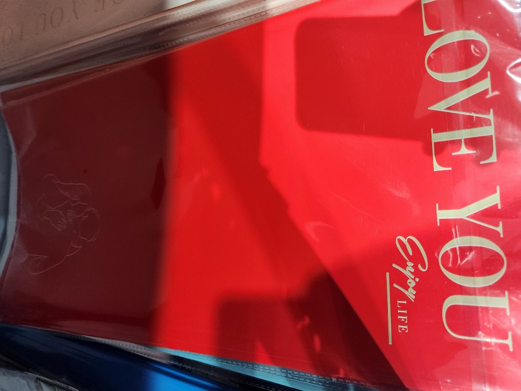 224-Tela LOVE YOU vermelho dourado