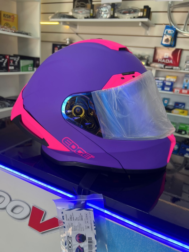 CASCO ROSA MATE REBATIBLE EDGE TALLE M